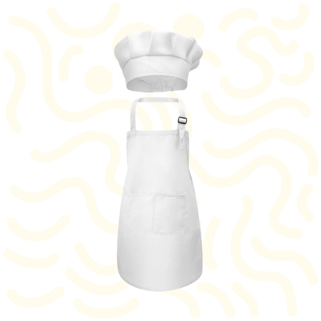 MiniMasterChef- Schattige zwart-witte schorten met koksmutsen