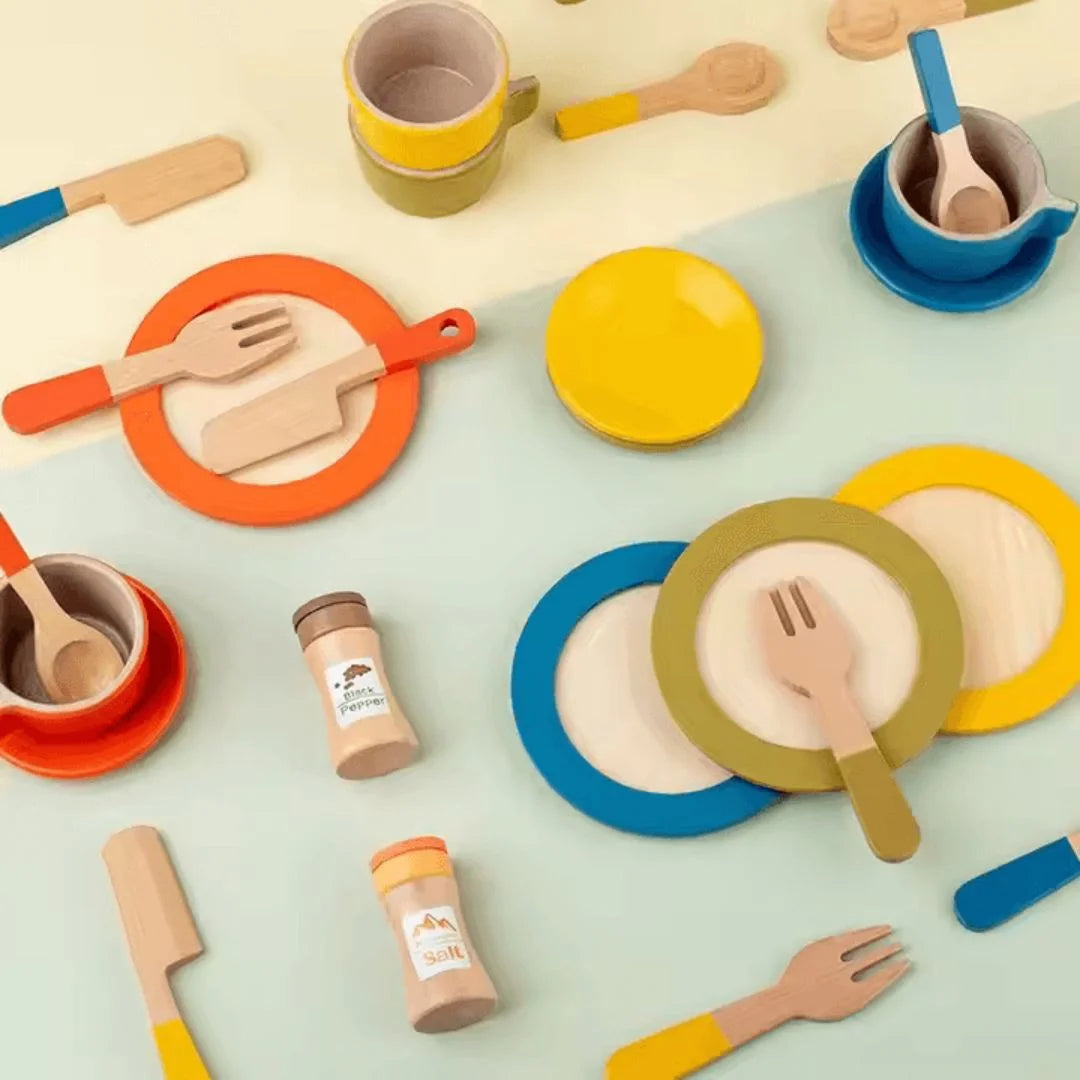 TinyChef™ – Houten Keukenspeelset Voor Kinderen Vanaf 3 Jaar – Stimuleert Fantasierijk Spel