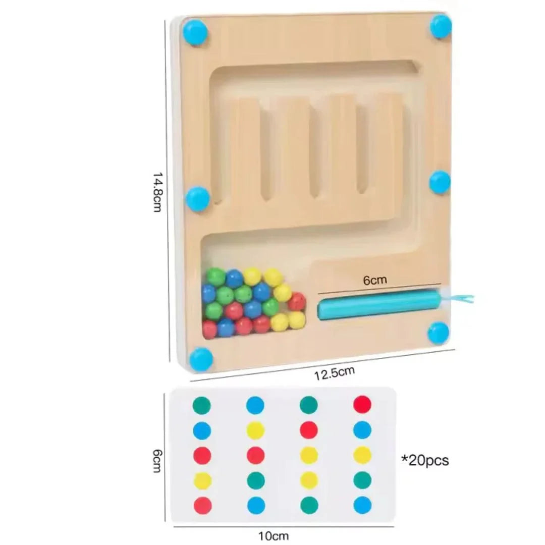 ColorMagnet – Houten Magnetisch Kleuren Sorteer Spel met Patroonkaarten voor Kinderen vanaf 3 Jaar