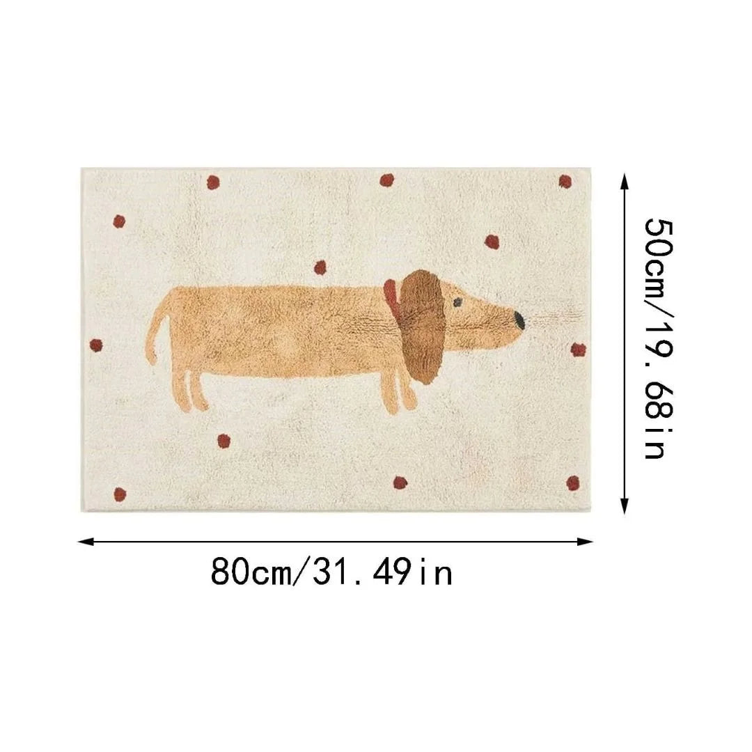 HoundHaven Mat – Zacht Antislip Kindertapijt met Teckelprint