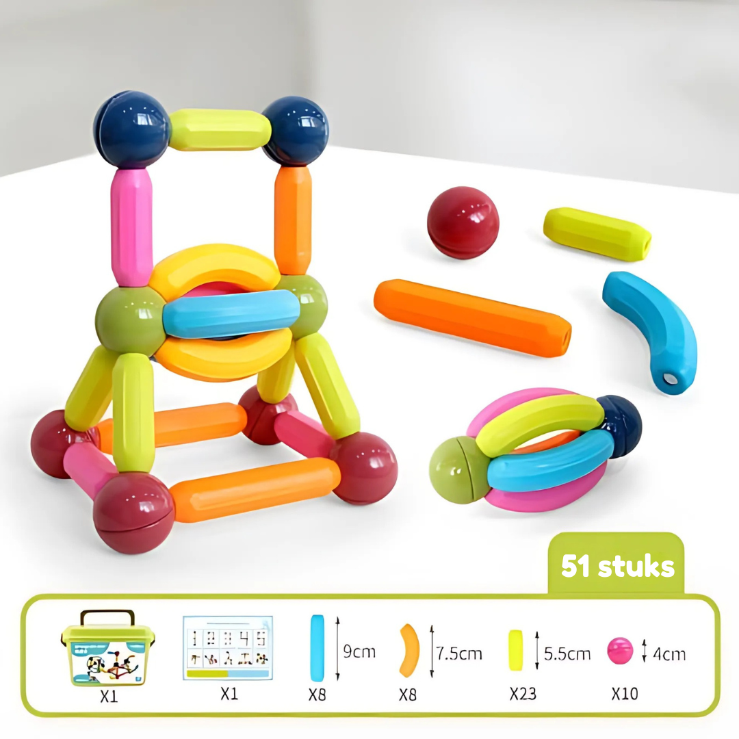MagnetCraft - Educatieve Magnetische Stokken en Ballen Bouwspel
