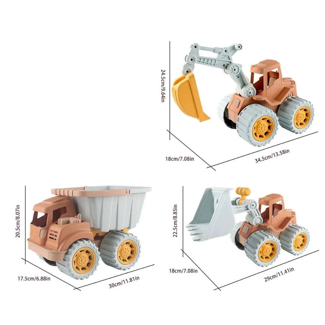 DiggerFleet – Zandvrachtwagen Set voor Kinderen vanaf 3 Jaar – Stimuleert Buitenavonturen & Praktisch Bouwplezier