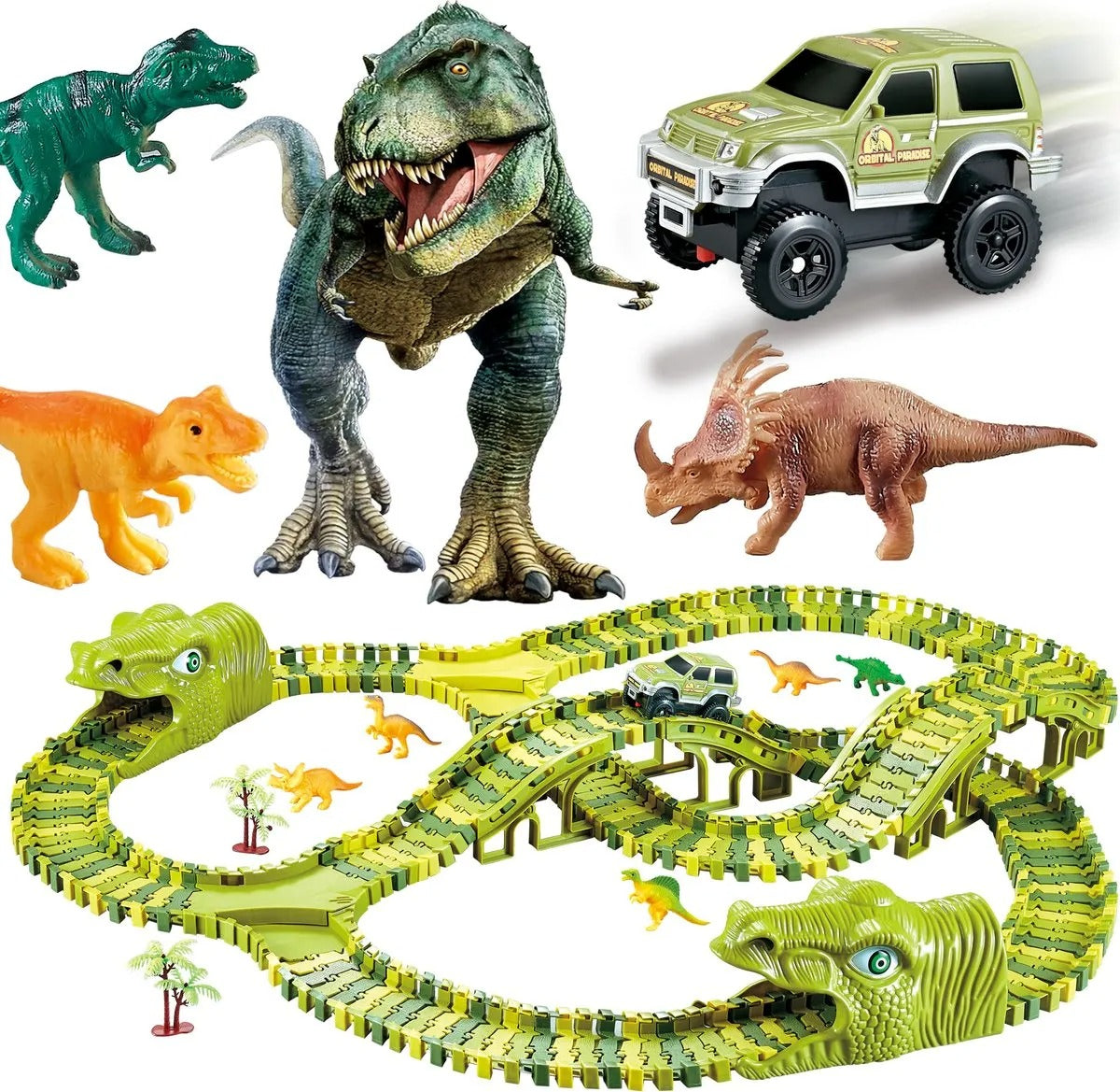 DinoRace - Jurassic Dinosaurus Racebaan Speelset