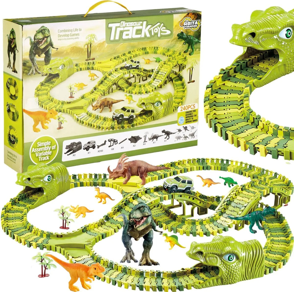 DinoRace - Jurassic Dinosaurus Racebaan Speelset