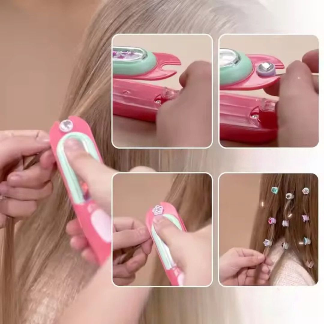 GlamDazzle – Haarjuwelenstempel Set voor Kinderen vanaf 6 Jaar