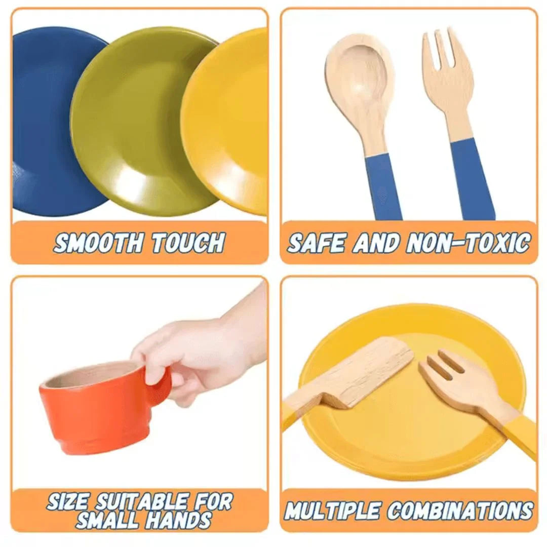 TinyChef – Houten Keukenspeelset Voor Kinderen Vanaf 3 Jaar – Stimuleert Fantasierijk Spel