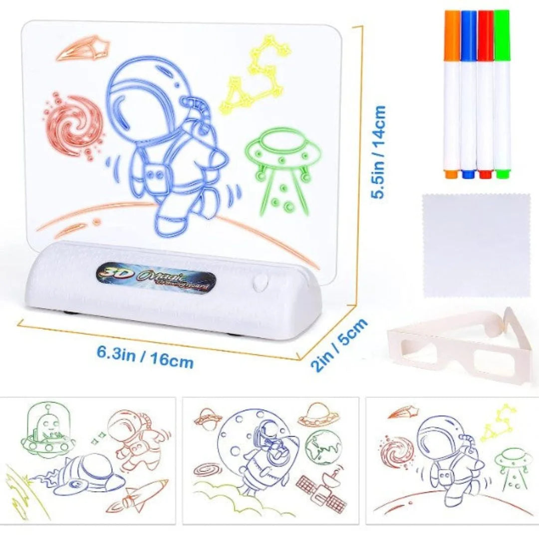 GlowSketch Board – Lichtgevend 3D Tekenbord voor Kinderen vanaf 4 Jaar