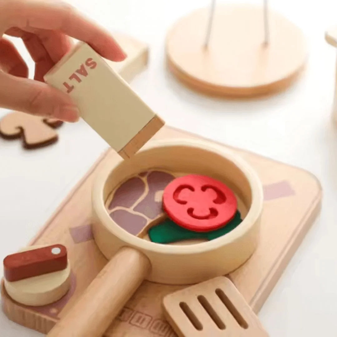 TinyCooks – Houten Speelkeukenset Voor Kinderen Vanaf 3 Jaar – Stimuleert Fantasierijk Spel