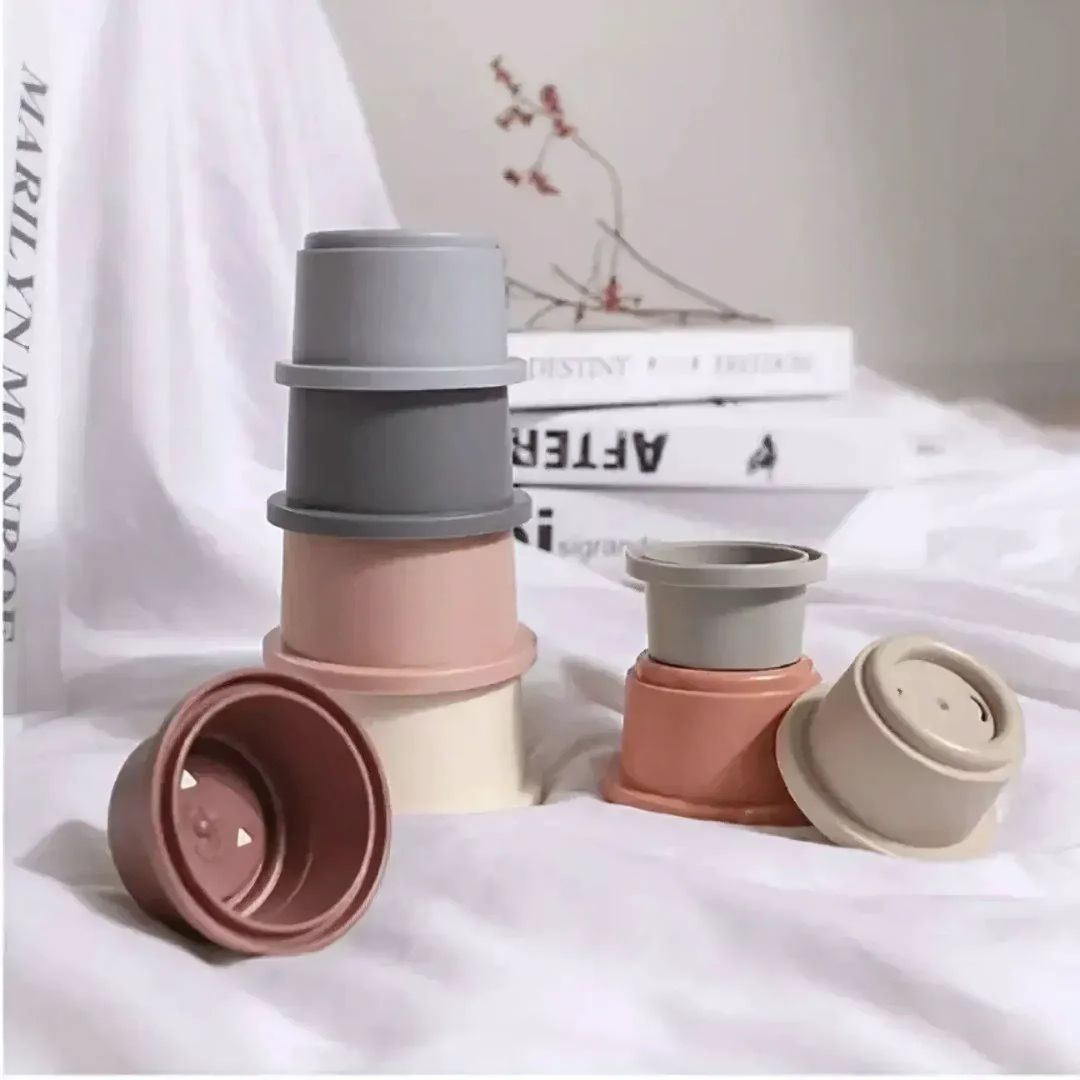 NestieCups – Montessori Stapelbekers voor Kinderen vanaf 1 Jaar – Bevordert Fijne Motoriek & Vroegtijdig Ruimtelijk Inzicht