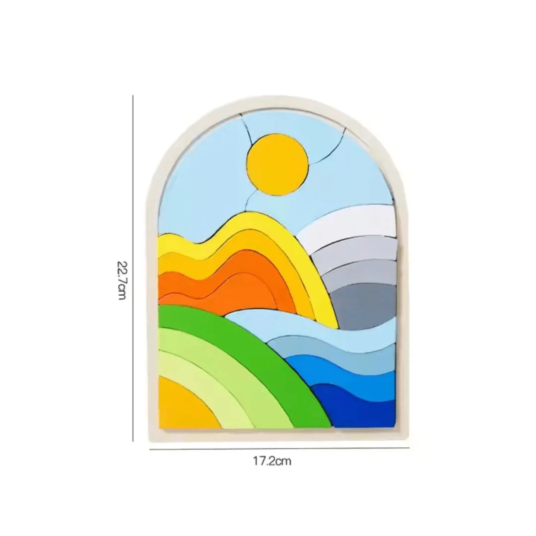 RainbowNest – Houten Puzzelblokken Voor Kinderen Vanaf 3 Jaar – Verbetert Creativiteit