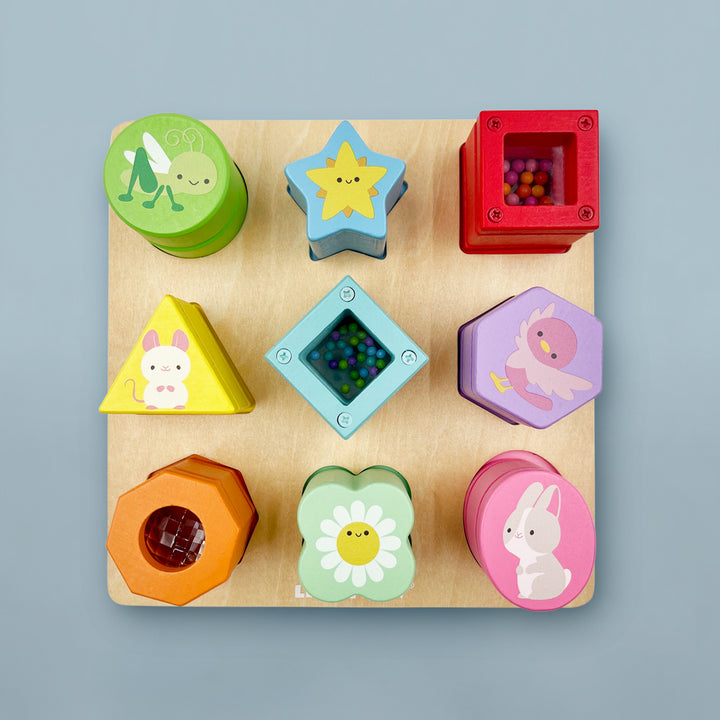 SenseSort – Houten Sensorische Vormenstoof voor Kinderen vanaf 12 maanden – Stimuleert Tactiele Ontdekking en Motorische Vaardigheden