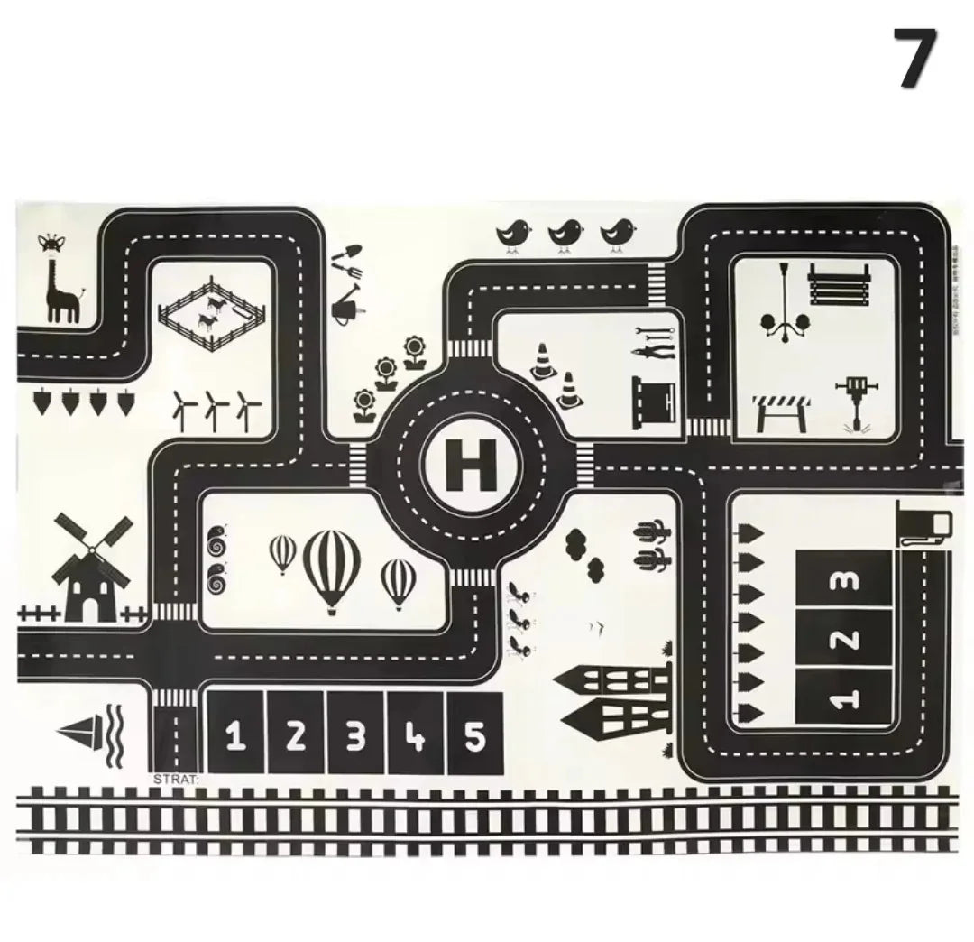 ZoomTown – Opvouwbare Auto Avonturen Speelmat Set met Speelgoedvoertuigen – Voor Leeftijd 3+