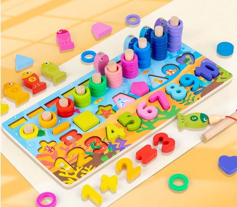 3DPuzzleCraft - 3D Houten Cijferpuzzel Sorteer Montessori-Speelgoed