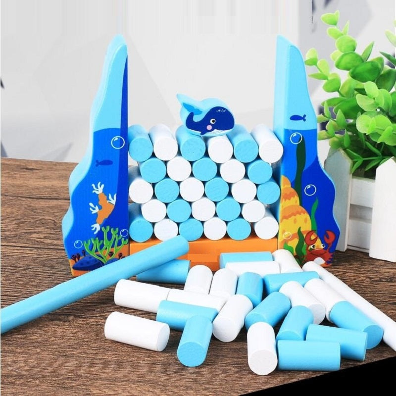 TideStack – Oceanisch Thema Houten Stapelspel voor Kinderen vanaf 3 Jaar – Ontwikkelt Balans en Concentratie