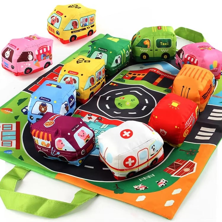 DriftVille – Opvouwbare Speelmat met Auto’s & Stadswegen Kinderen 3+
