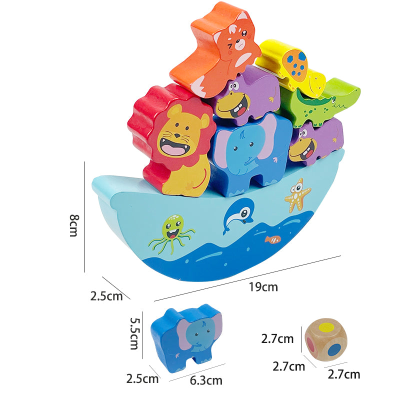 Stackimals – Houten Dieren Stapelspel voor Kinderen vanaf 3 jaar – Verbetert Balans en Coördinatievaardigheden