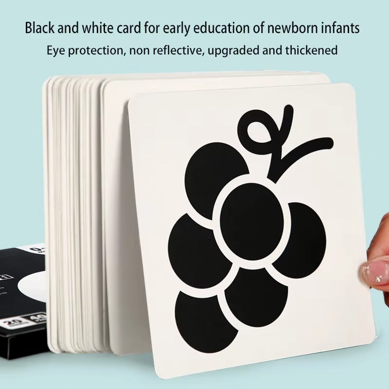 BrightPeek Contrastkaarten voor Baby’s – Zwart-Wit Stimulerend – Vanaf 0 Maanden