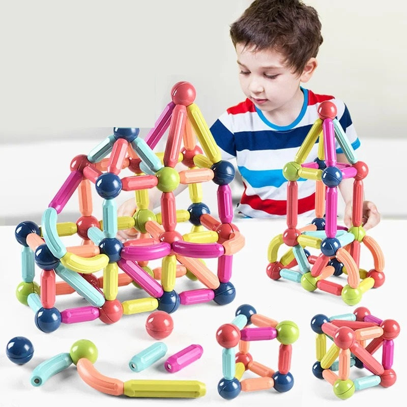 MagnetCraft - Educatieve Magnetische Stokken en Ballen Bouwspel