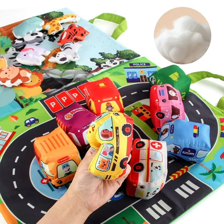 DriftVille – Opvouwbare Speelmat met Auto’s & Stadswegen Kinderen 3+