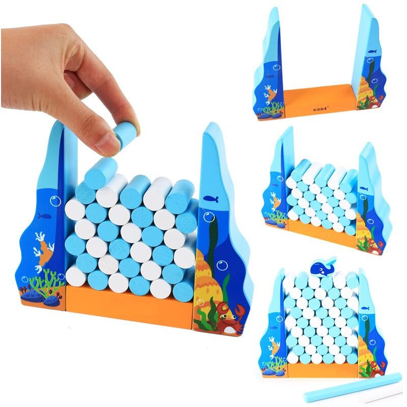 TideStack – Oceanisch Thema Houten Stapelspel voor Kinderen vanaf 3 Jaar – Ontwikkelt Balans en Concentratie