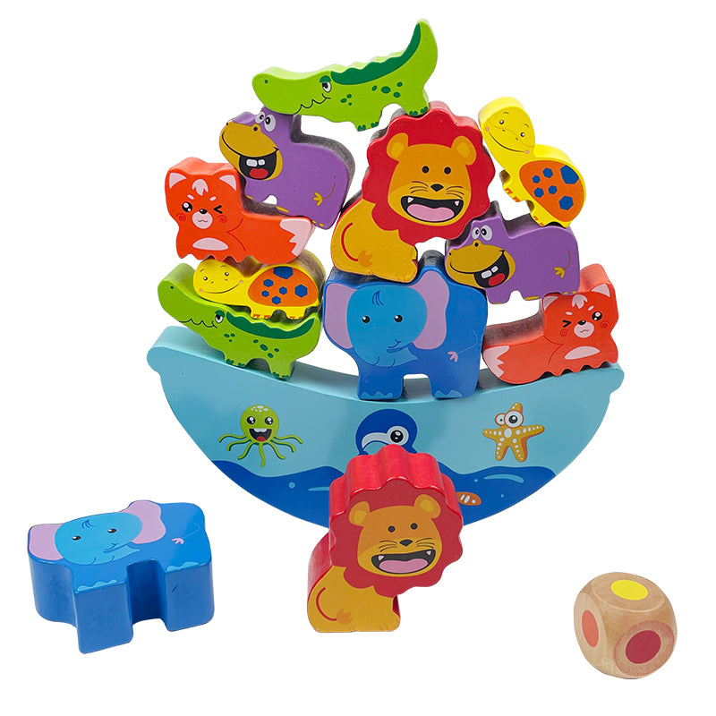 Stackimals – Houten Dieren Stapelspel voor Kinderen vanaf 3 jaar – Verbetert Balans en Coördinatievaardigheden