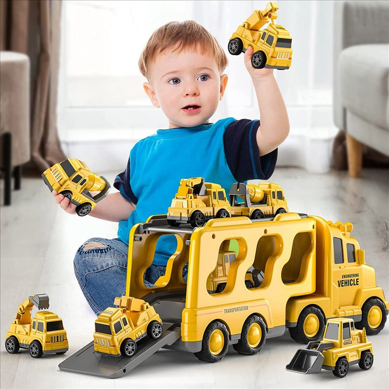 5in1TruckSet - Bouw je Eigen Avontuur met de Complete Bouwvoertuigen Set