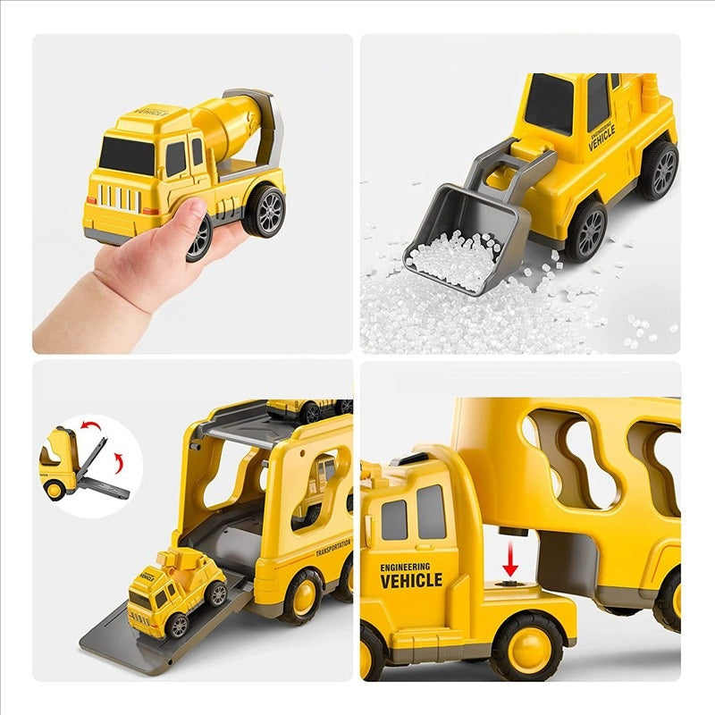 5in1TruckSet - Bouw je Eigen Avontuur met de Complete Bouwvoertuigen Set