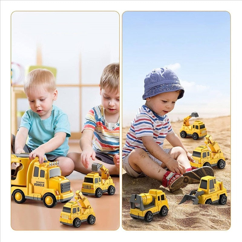 5in1TruckSet - Bouw je Eigen Avontuur met de Complete Bouwvoertuigen Set