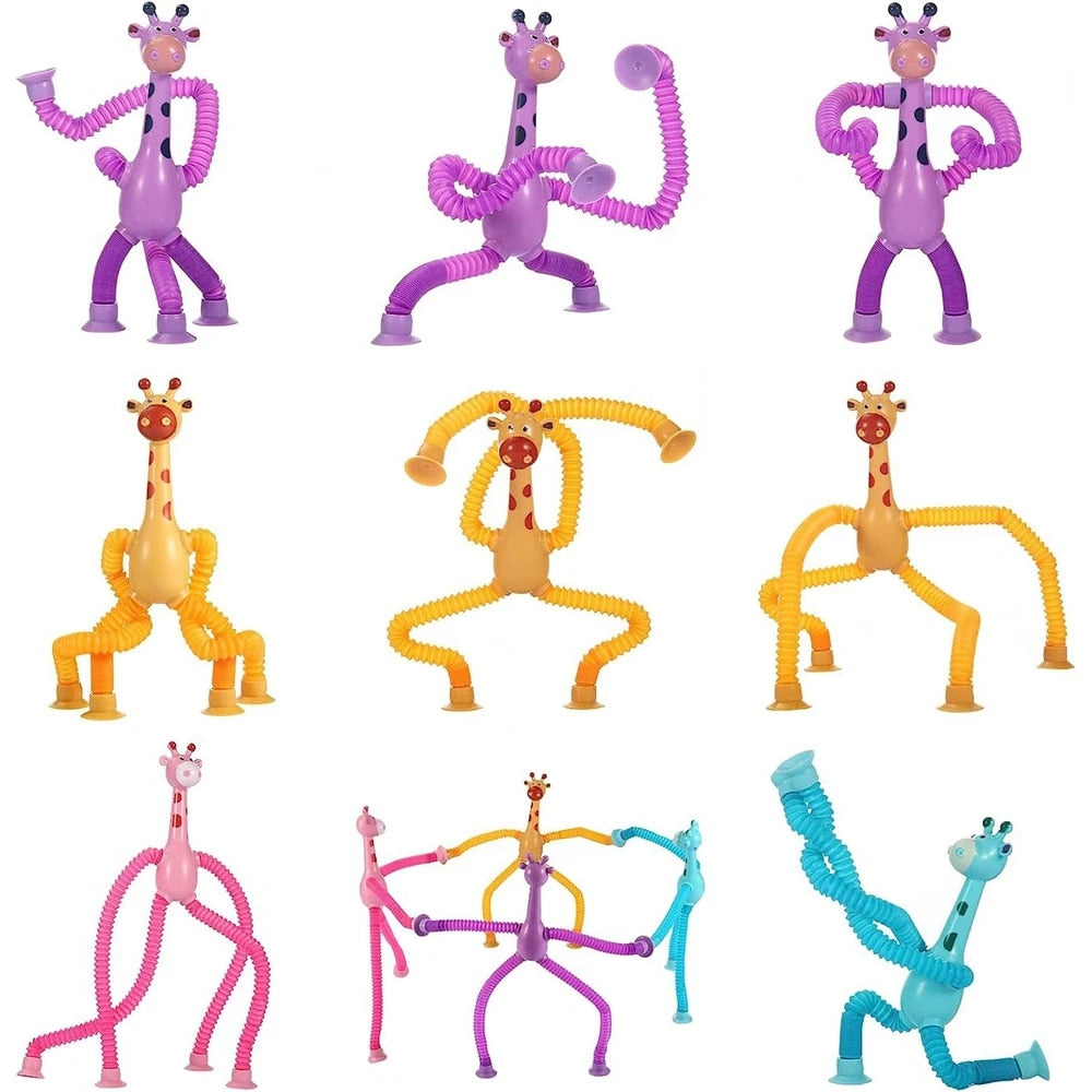 StretchyGiraffes - Telescopisch Zuignap Giraffe Speelgoed