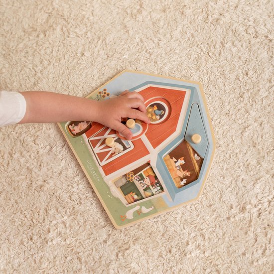PuzzlePals – Houten Boerderijpuzzel voor Kinderen vanaf 12 maanden – Stimuleert Dierherkenning en Motorische Vaardigheden