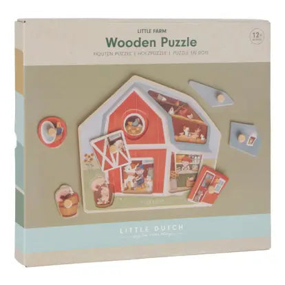 PuzzlePals – Houten Boerderijpuzzel voor Kinderen vanaf 12 maanden – Stimuleert Dierherkenning en Motorische Vaardigheden