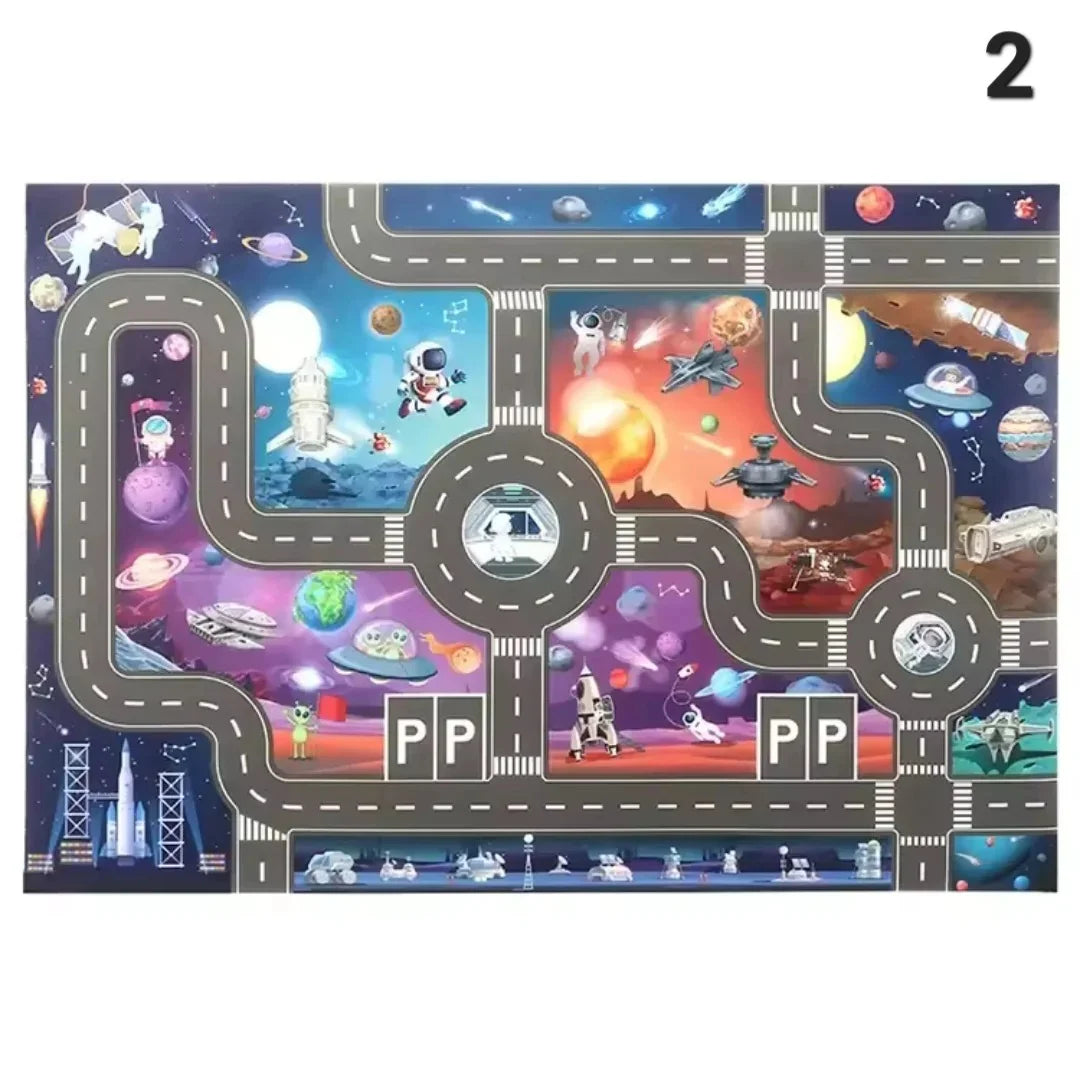 ZoomTown – Opvouwbare Auto Avonturen Speelmat Set met Speelgoedvoertuigen – Voor Leeftijd 3+