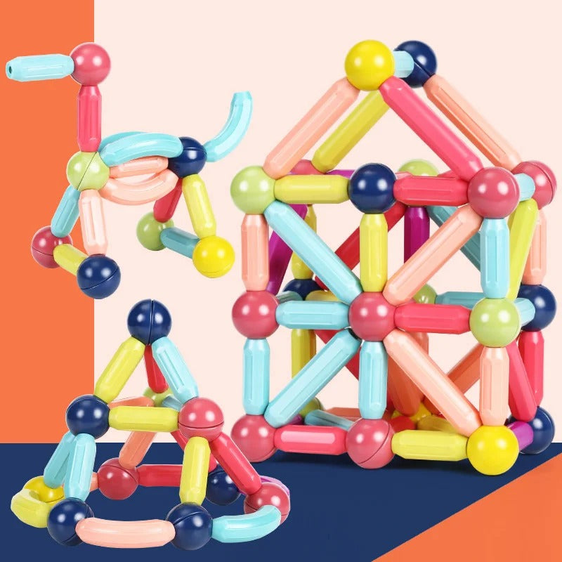 MagnetCraft - Educatieve Magnetische Stokken en Ballen Bouwspel