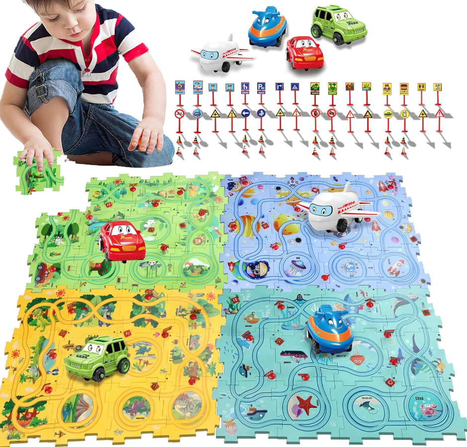 PuzzleRacerTrack- Spoor Auto Puzzel Creatief Speelgoed