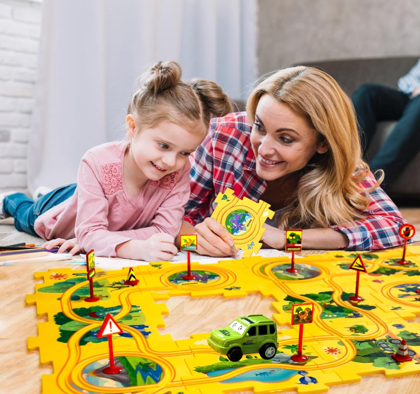PuzzleRacerTrack- Spoor Auto Puzzel Creatief Speelgoed