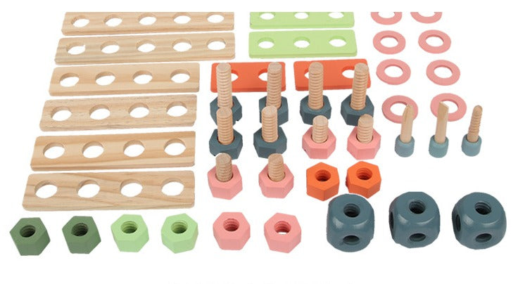 LittleHandyman – Houten Gereedschapsbank Set voor Kinderen vanaf 3 jaar – Stimuleert Creativiteit en Fijne Motoriek