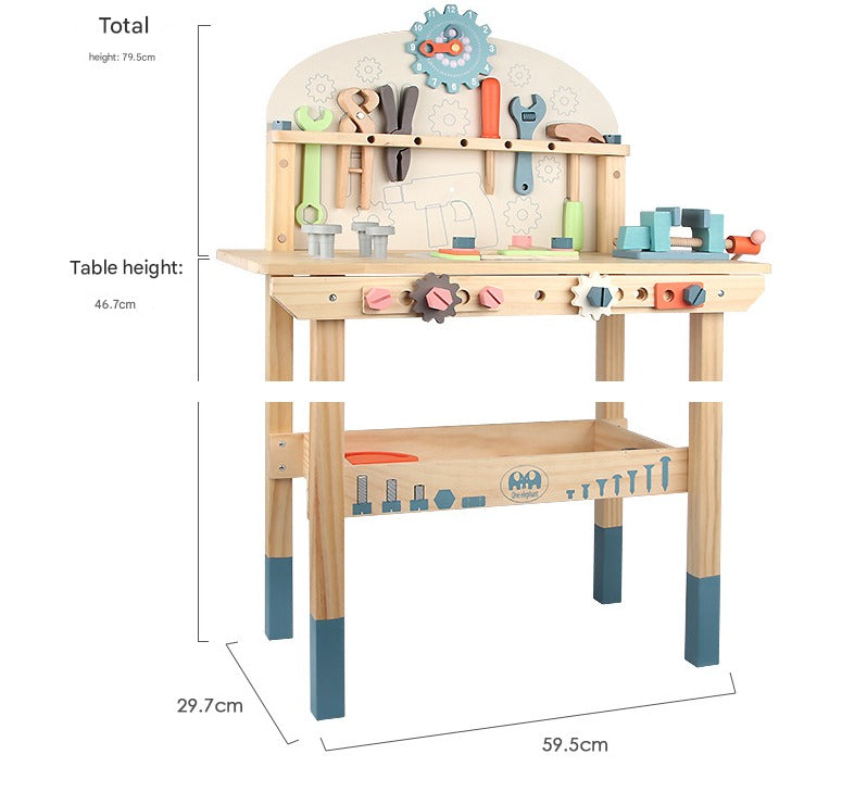 LittleHandyman – Houten Gereedschapsbank Set voor Kinderen vanaf 3 jaar – Stimuleert Creativiteit en Fijne Motoriek