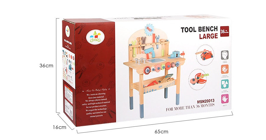 LittleHandyman – Houten Gereedschapsbank Set voor Kinderen vanaf 3 jaar – Stimuleert Creativiteit en Fijne Motoriek