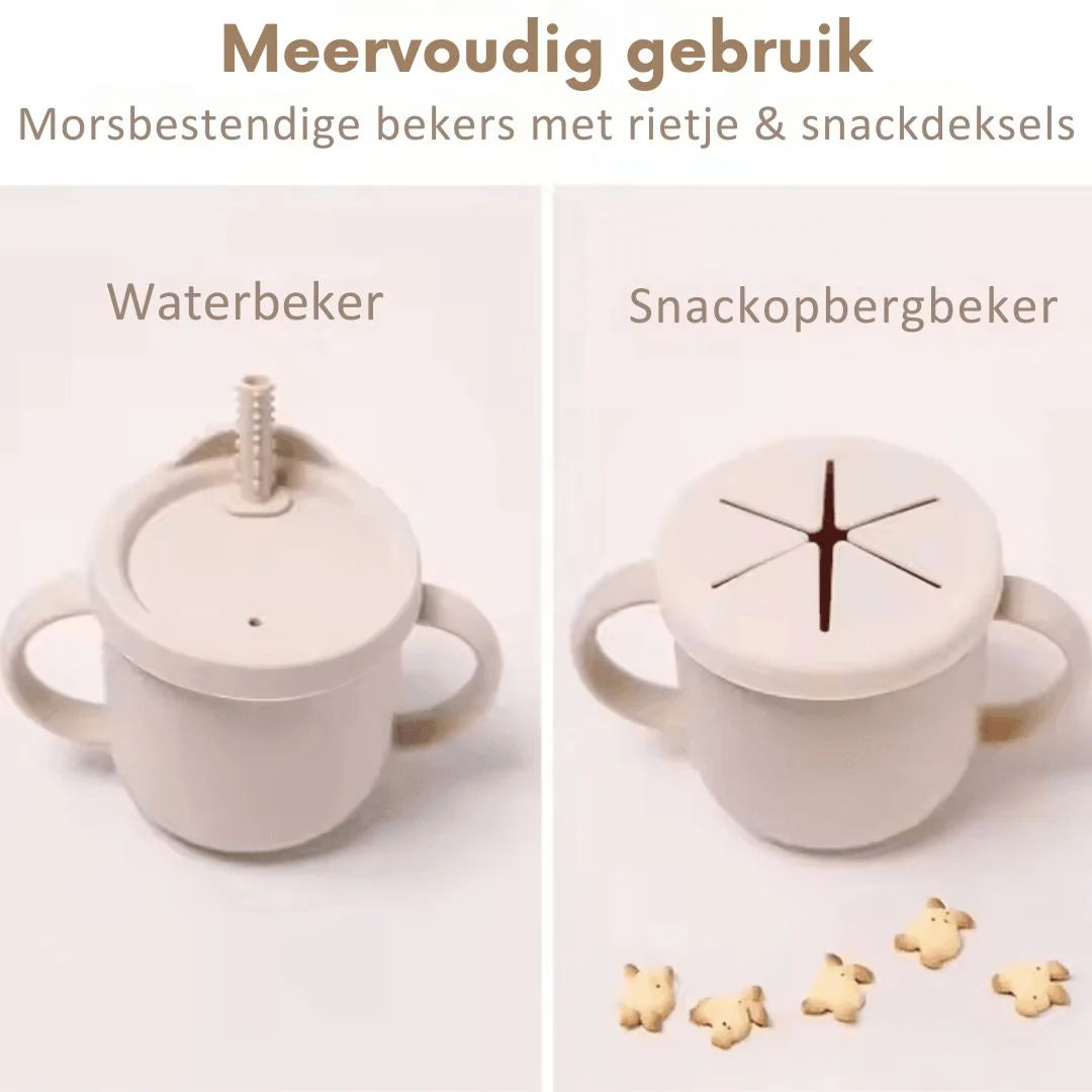 DinoDelight™ – Siliconen Servies Set Voor Kinderen Vanaf 3 Jaar – Bevordert Veilig En Leuk Eten