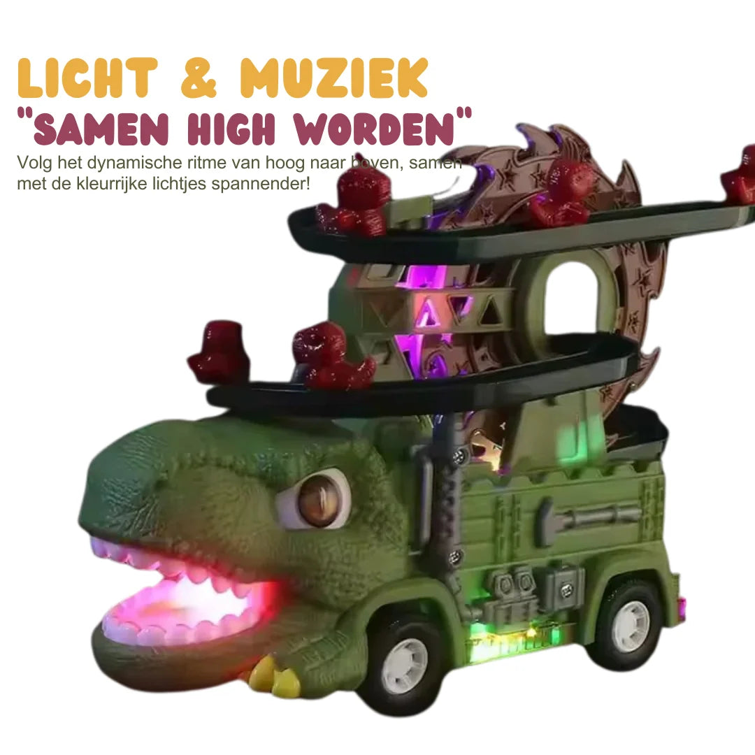 DinoLoop™ - Verlichte Dinosaurus Racebaan Truck voor kinderen vanaf 3 jaar - Combineert actie, licht en STEM-spel