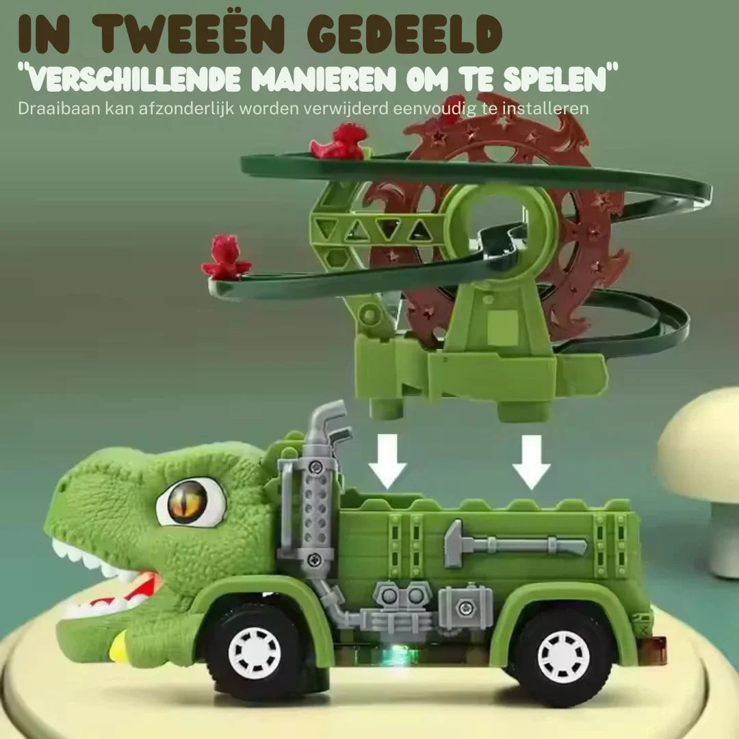 DinoLoop™ - Verlichte Dinosaurus Racebaan Truck voor kinderen vanaf 3 jaar - Combineert actie, licht en STEM-spel