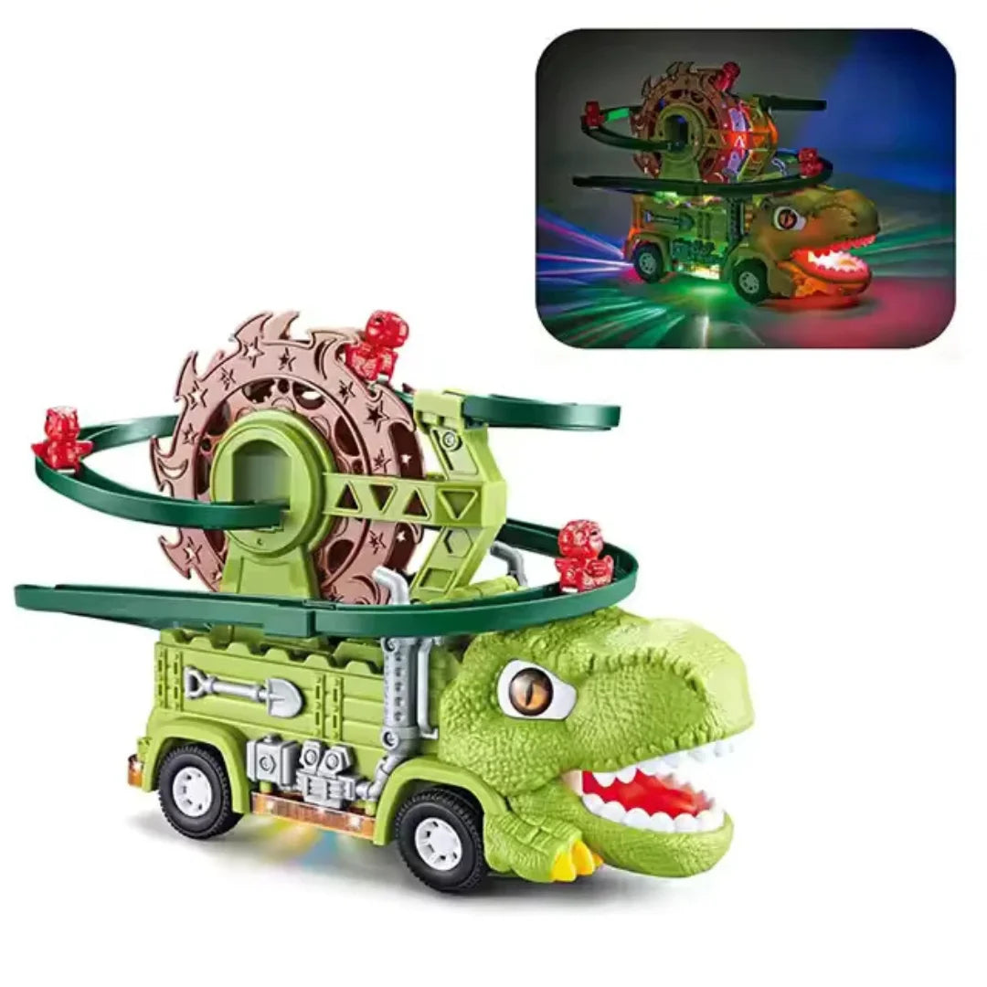 DinoLoop™ - Verlichte Dinosaurus Racebaan Truck voor kinderen vanaf 3 jaar - Combineert actie, licht en STEM-spel