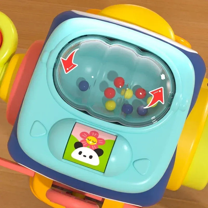 BusyBlock – Houten Activiteitenkubus voor Kinderen vanaf 12 Maanden – Stimuleert Fijne Motoriek & Ontdekkend Leren van Oorzaak en Gevolg