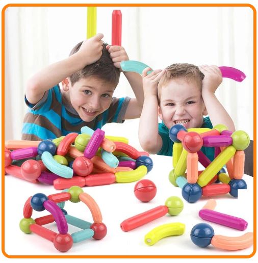 MagnetCraft - Educatieve Magnetische Stokken en Ballen Bouwspel