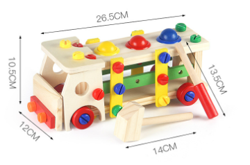 ConstructCruiser - Houten Schroef Auto Speelgoed