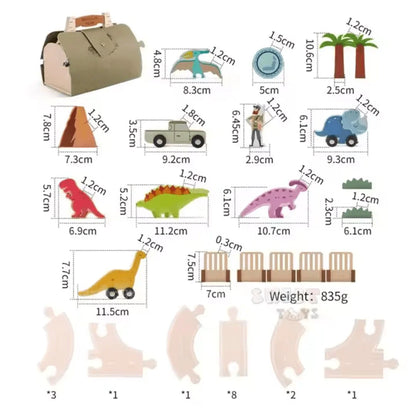 DinoQuest™ – Houten Dinosaurussen Park Set Voor Kinderen Vanaf 3 Jaar – Stimuleert Fantasierijk Spel
