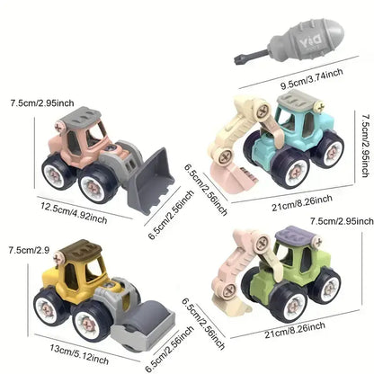 BuildCrew Mini Engineering Voertuigenset met Graaf- & Laadspeelgoed – Voor Leeftijd 3+