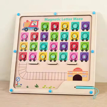 MazeMagnet – Houten Magnetisch Alfabet & Vorm Doolhof voor Kinderen vanaf 3 Jaar