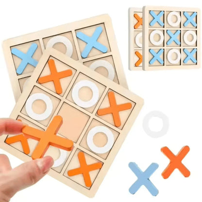 WoodPlay™ – Houten Boter Kaas en Eieren Spel voor Kinderen Vanaf 3 Jaar – Verbetert Strategisch Denken