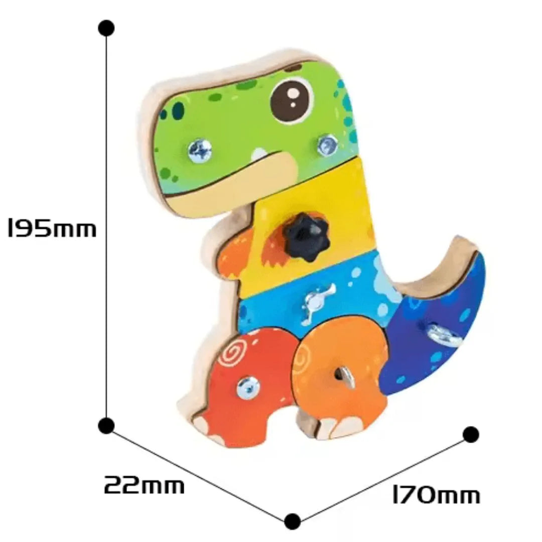 PlayCraft™ – Dinosaur Schroefbord Voor Kinderen Vanaf 3 Jaar – Verbetert Fijne Motoriek